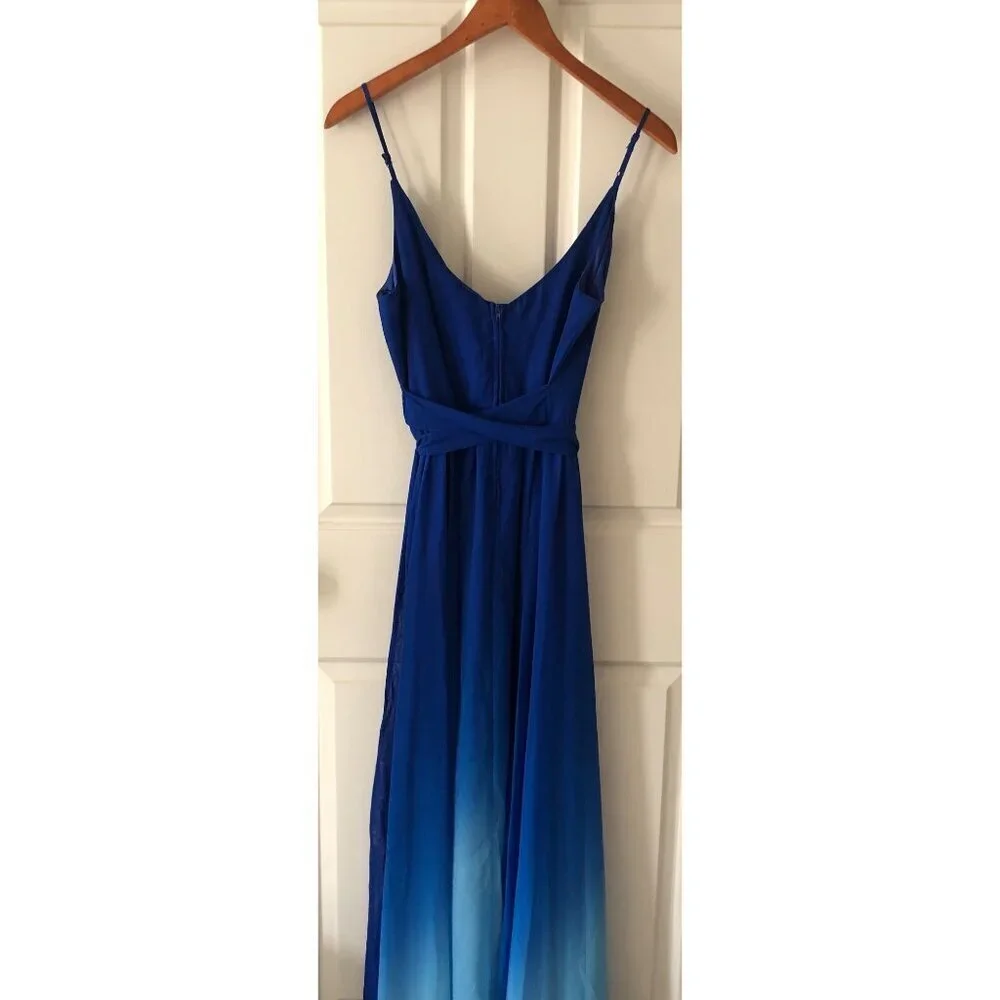 Women's Premier Amour Blue Ombre Sleeveless Maxi Dress Size 4 - Picture 13 of 15
